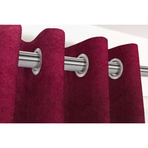 Matt Wine Red Velvet Curtains