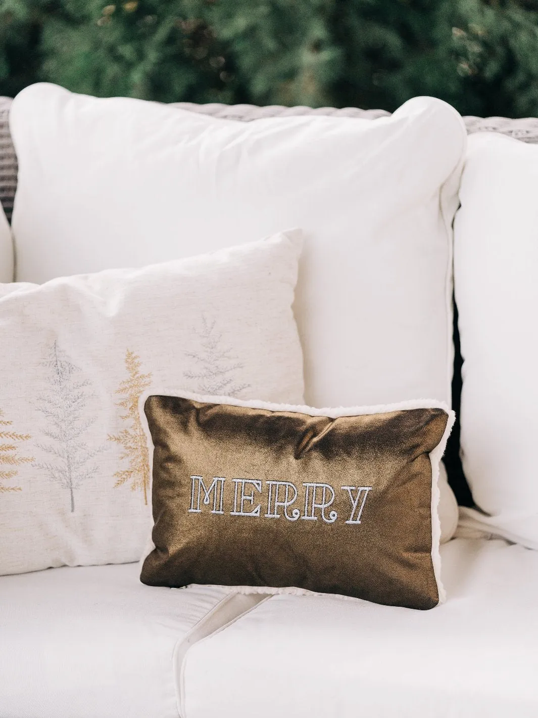 Merry Gold and Sherpa Pillow