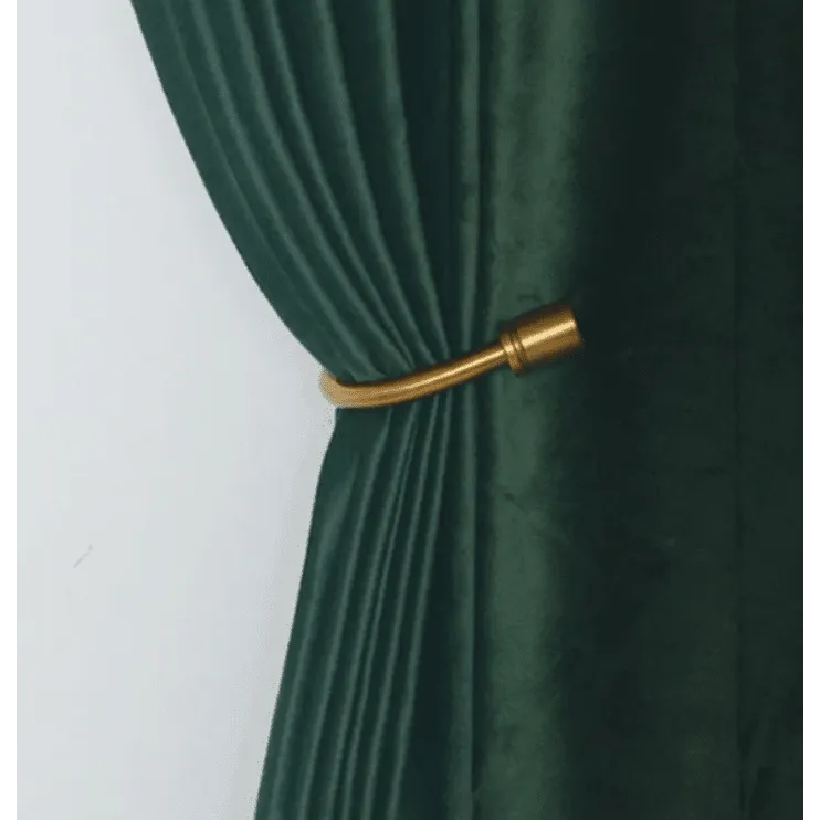 Mila Luxury Dutch Velvet Curtain- Dark Emerald Green