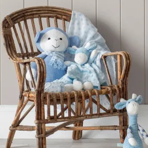 Minky Blue Giraffe Personalised Baby Comforter