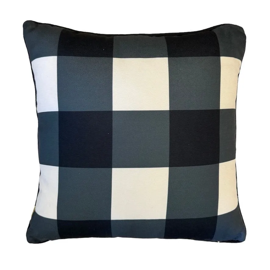 Navy Plaid Square Indoor/Outdoor Pillow