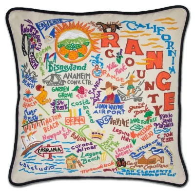 ORANGE COUNTY PILLOW BY CATSTUDIO