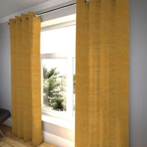 Plain Chenille Mustard Yellow Curtains