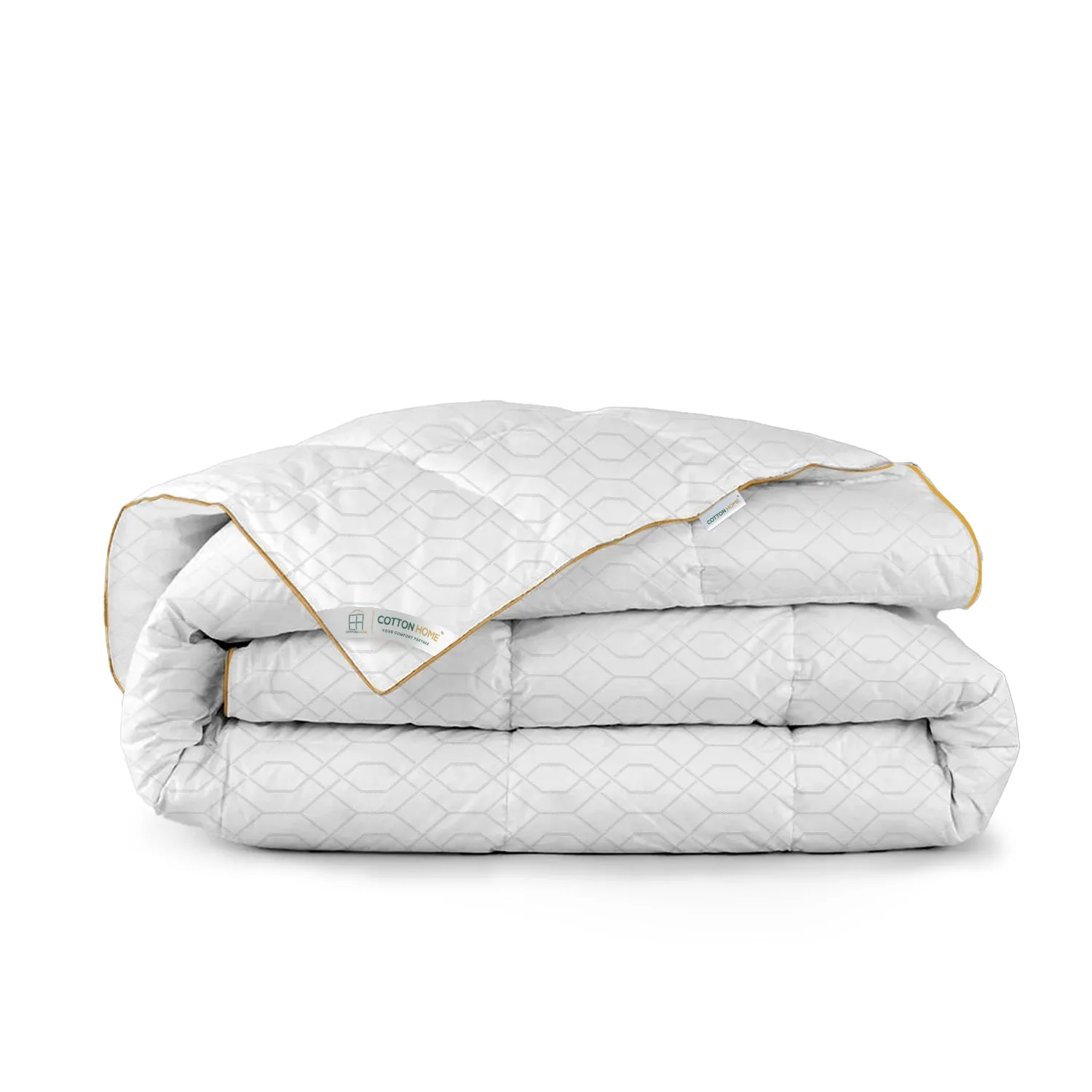 Premium Cotton Jacquard Royal Angler Super King Duvet White with Loom Pattern 240x260cm