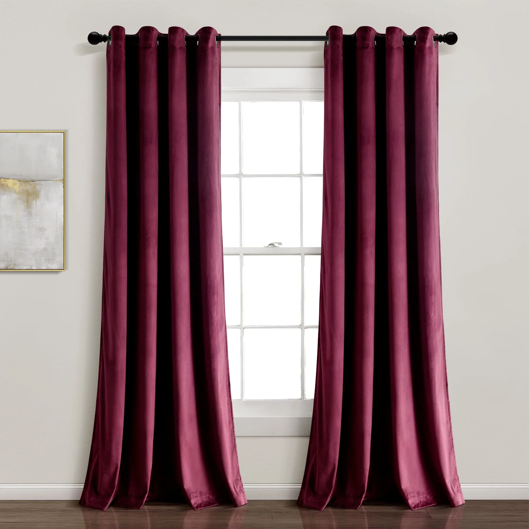 Prima Velvet Solid 100% Blackout Window Curtain Panel