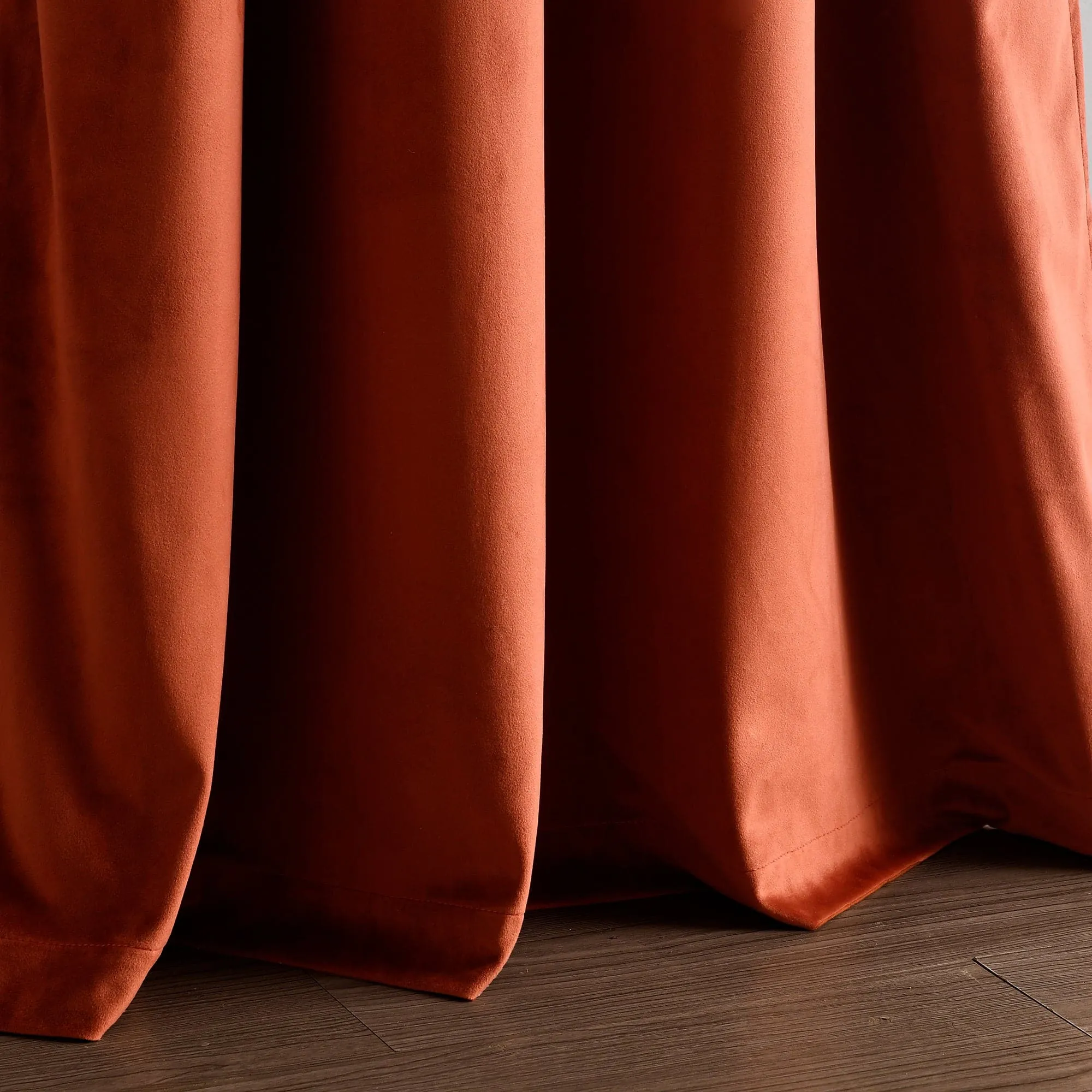 Prima Velvet Solid 100% Blackout Window Curtain Panel