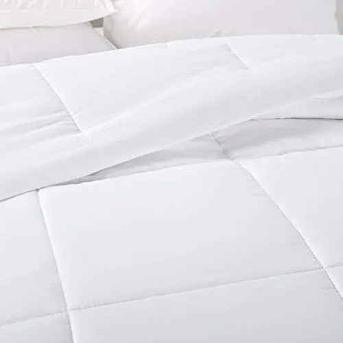 Quilted Down Alternative Comforter Hypoallergenic Pure White Duvet Insert