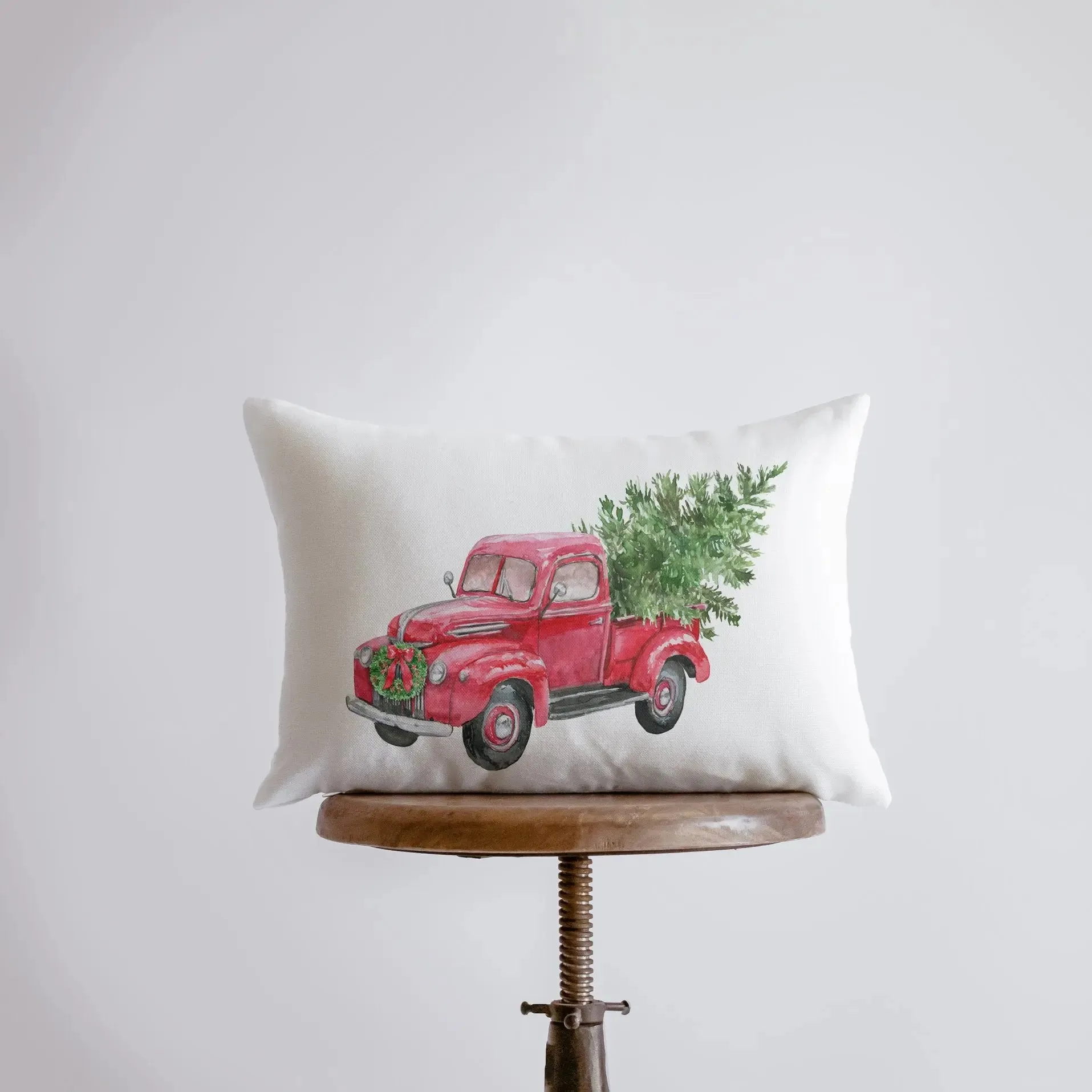 Red Truck with  Christmas Tree | Christmas Decor | Throw Pillow | Home Decor | Primitive Decor | Primitive Christmas Decor | Christmas Gifts