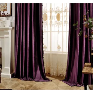 Rémy Luxury European Blackout Tassel Velvet Curtains - Purple