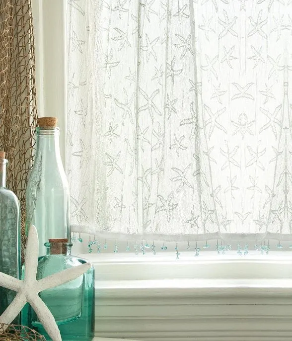 Sea Splash Starfish Sheer Curtains