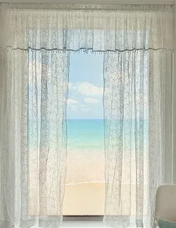 Sea Splash Starfish Sheer Curtains