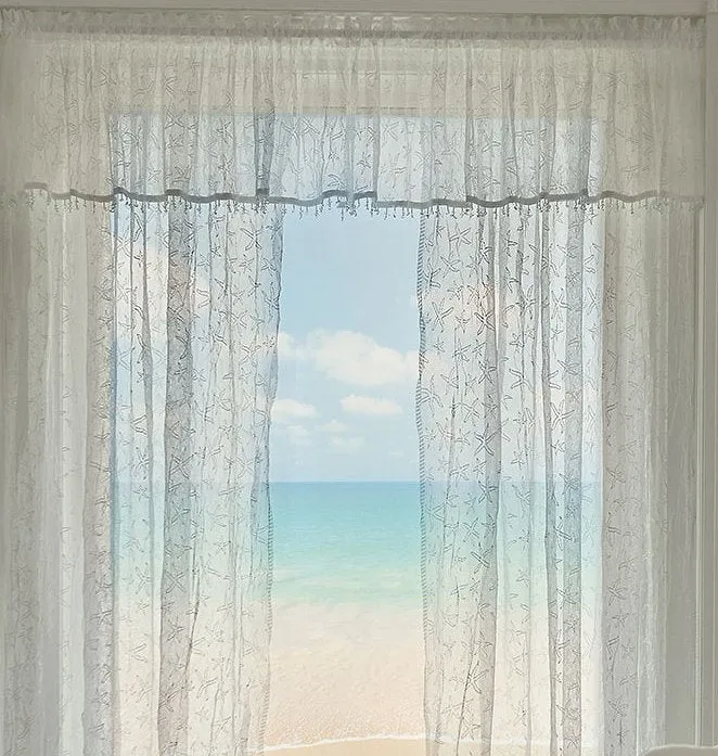 Sea Splash Starfish Sheer Curtains