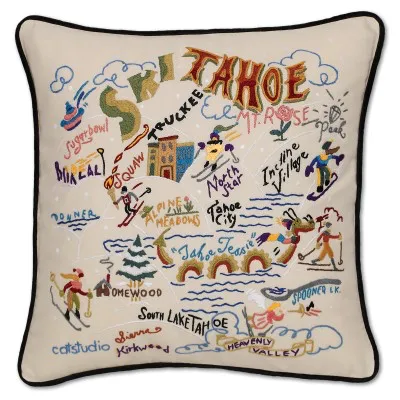 SKI TAHOE PILLOW BY CATSTUDIO