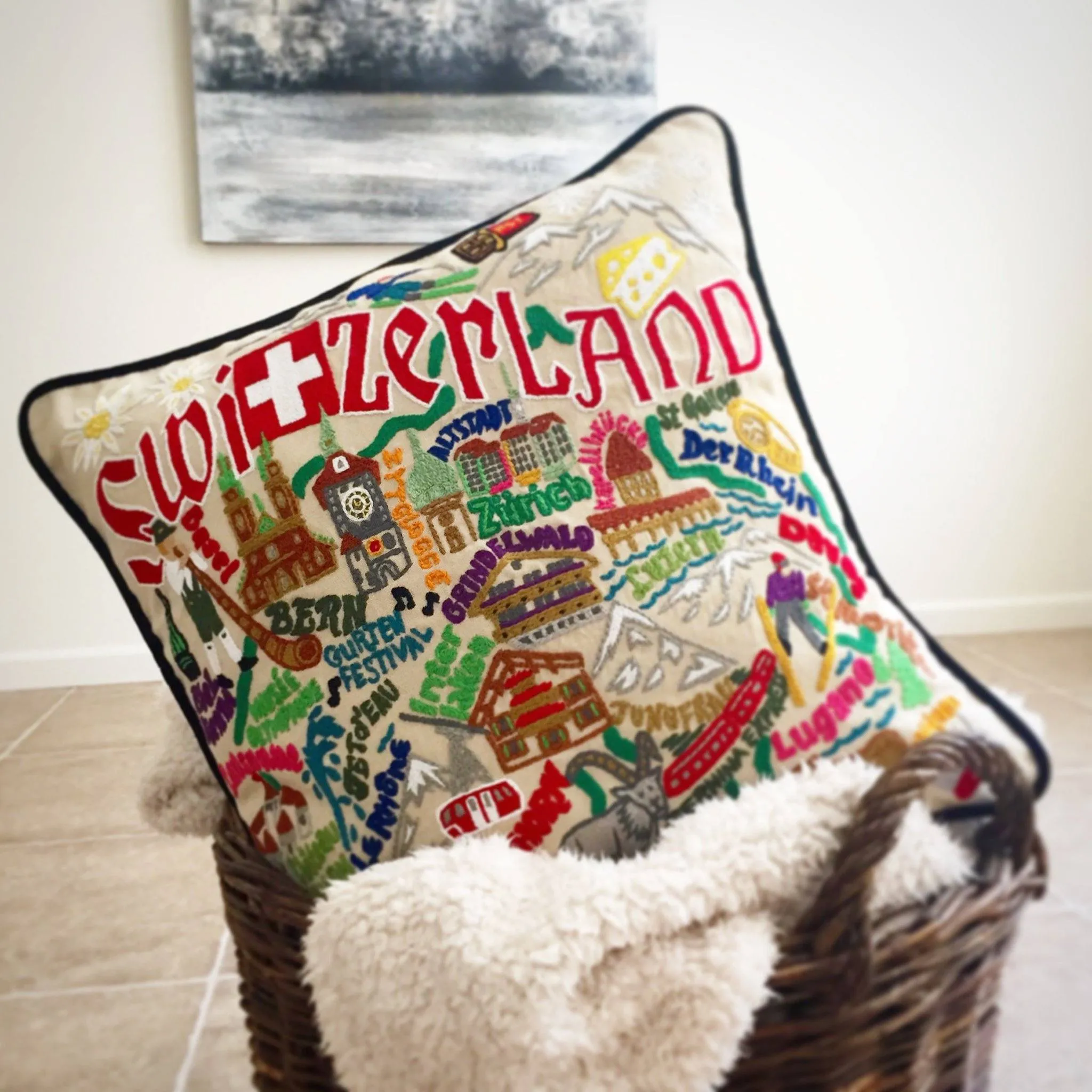 SWITZERLAND PILLOW BY CATSTUDIO