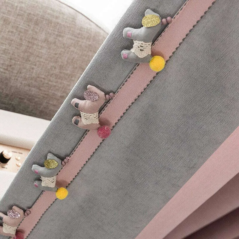 T.B. London Pink-Gray Pony Lace Curtain