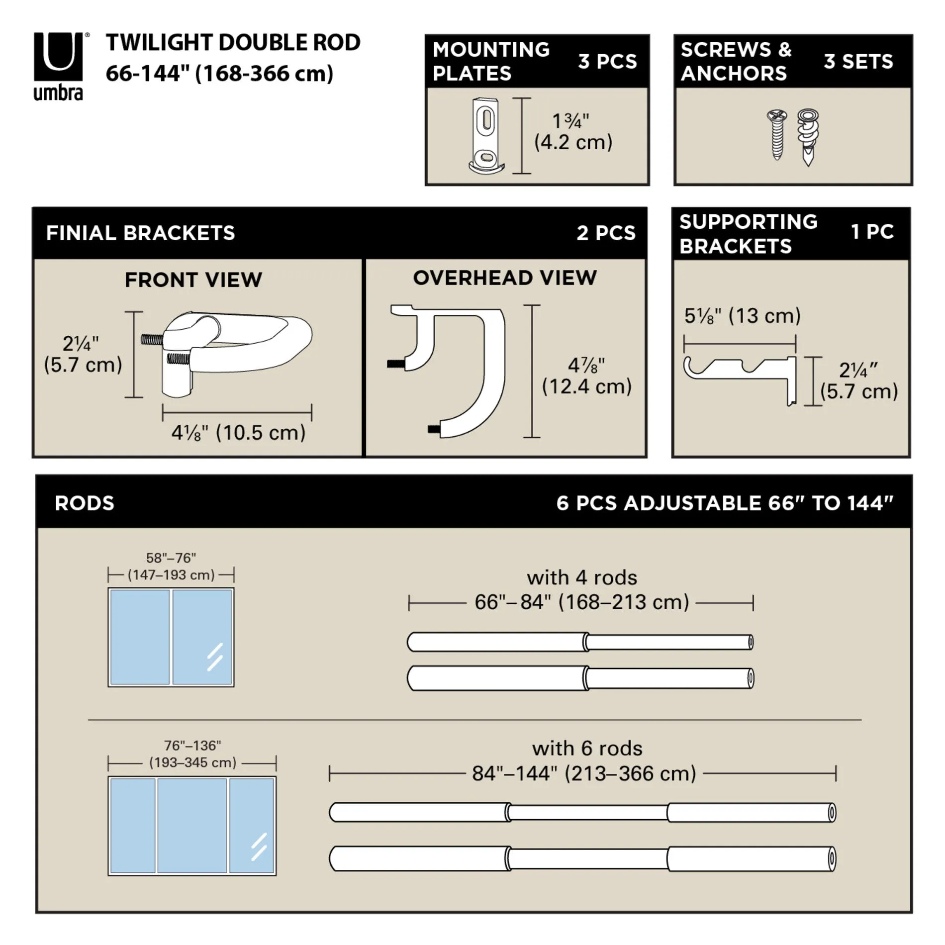 Twilight Double Blackout Curtain Rod