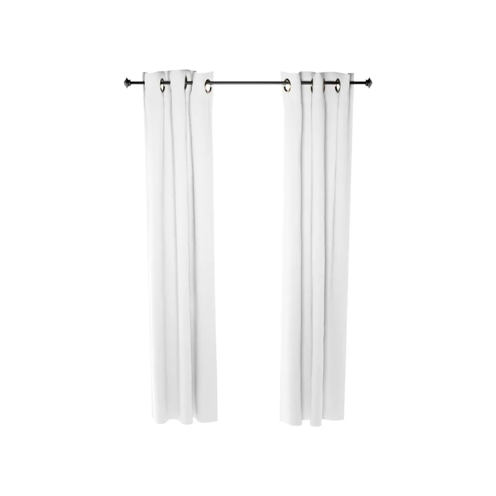 White 2 Panels Thermal Blackout Grommet Curtain Panel