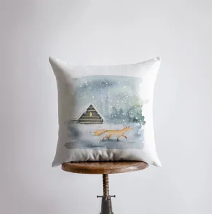 Winter Fox Scene| Pillow Cover | Christmas Gift | Home Decor | Throw Pillow | Decor Pillows for Couch | Sofa Pillows | Modern Home Decor