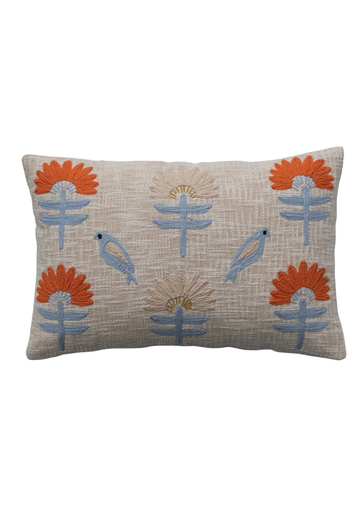 Woven Cotton Lumbar Pillow